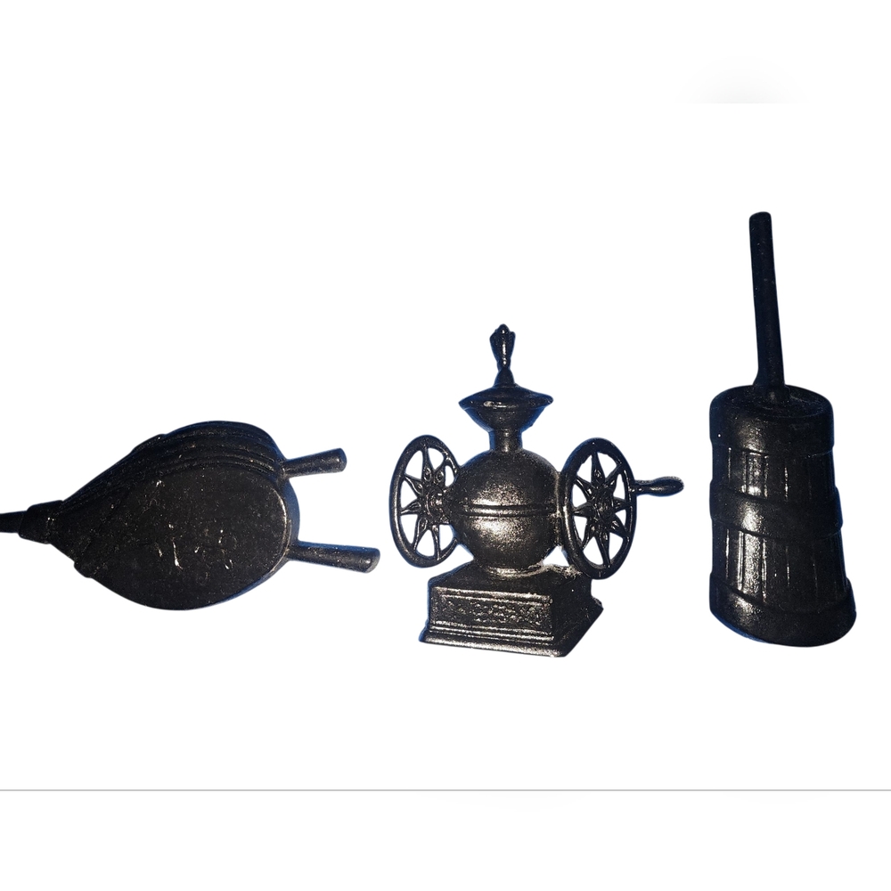 1966 Vintage Sexton Lot of 3 Black Metal Wall Plaques Farmhouse Cabin Decor